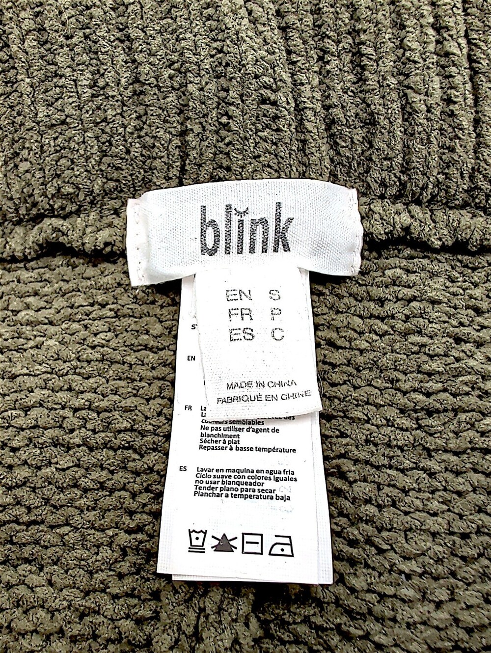 Blink Sz Small High Waist Wide Leg Knit Pant Olive Green Drawstring Waist Flare - Picture 7 of 16